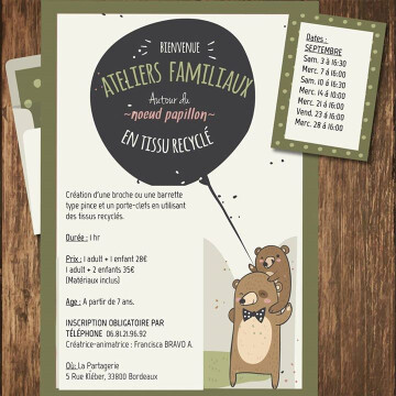 Ateliers familiaux de création autour du noeud papillon.