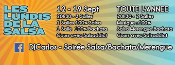 Lundi Ninkasi 19 Sept - 3Salles/2Ambiances Salsa/Bachata 20h30