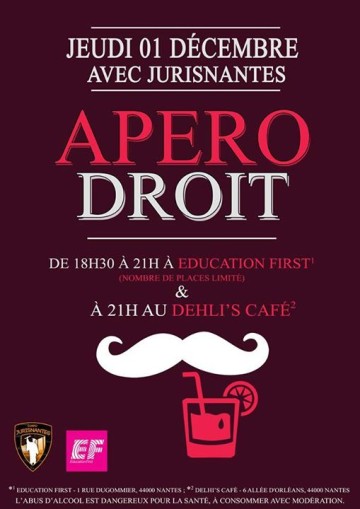 Apéro Droit - Jeudi 1er Décembre 2016 au Delhi's Café