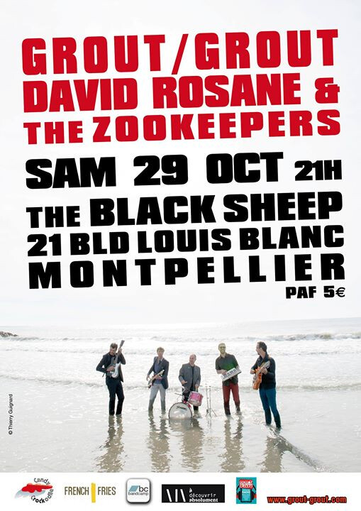 Concert Rock / Post Punk : David Rosane & the Zookeepers + Grout / Grout