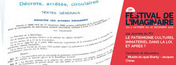 13e Journée du PCI : Le patrimoine culturel immatériel dans la loi, et après ?