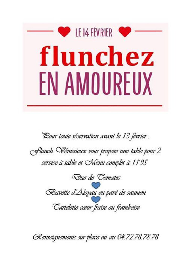 St Valentin Flunch Vénissieux