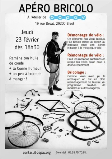 Apéro Bricolo Jeudi 23 Février à 18h30