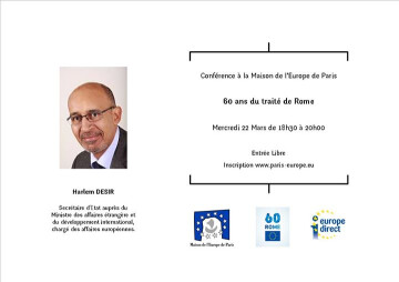 60ème anniversaire du Traité de Rome : Harlem Desir