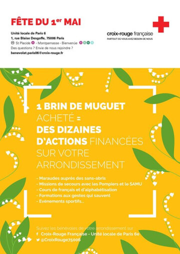 1BrinSolidaire: Vente de muguet pour la Croix-Rouge Paris 06