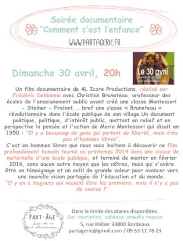 Documentaire “Comment c’est l’enfance”