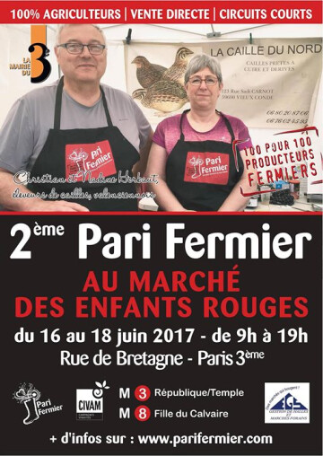 2ème Pari Fermier au marché des Enfants Rouges