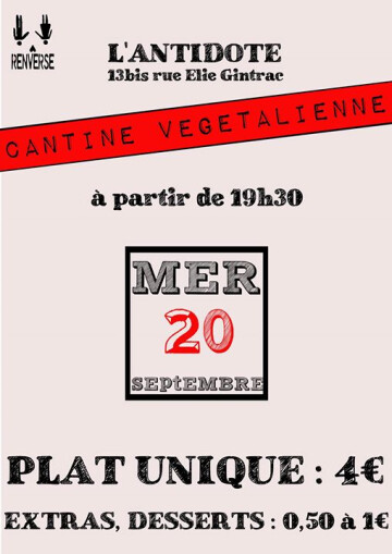 Annulé// La cantine végétalienne de La Renverse