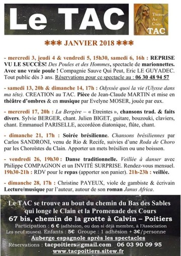 Programme du 3 au 28 janvier