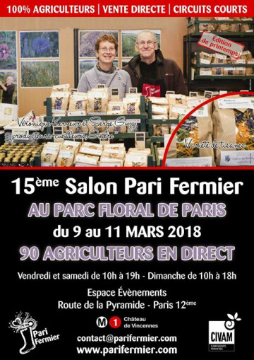 15ème salon Pari Fermier de printemps au Parc Floral de Paris