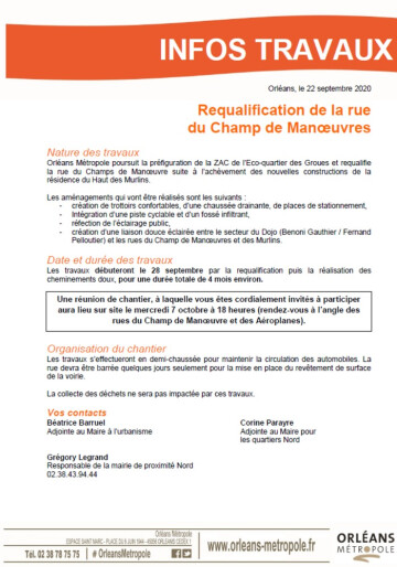 REPORTEE - Requalification de la rue du Champ de Manoeuvre