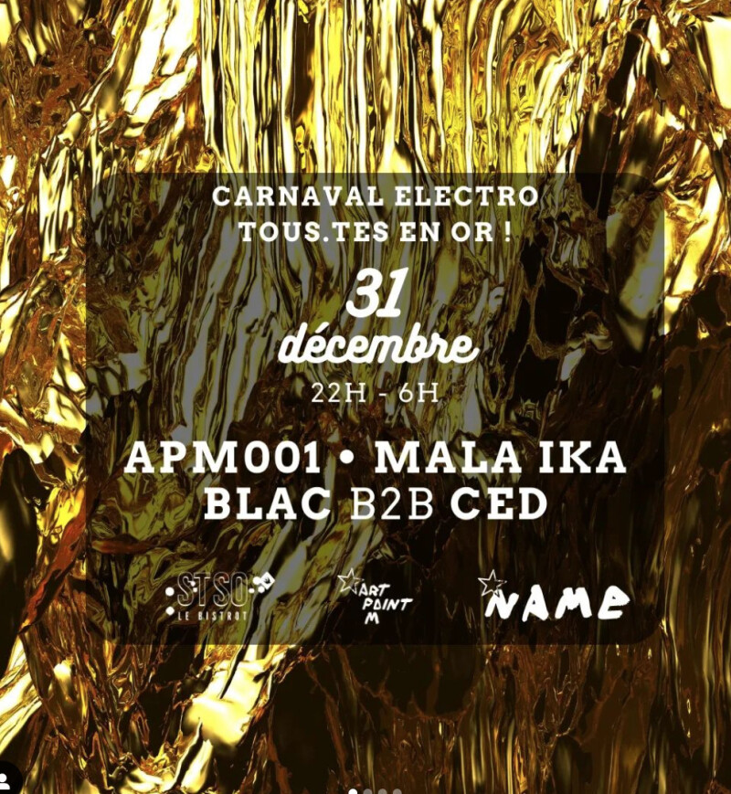 Nouvel an - Carnaval Electro : Tous.tes en or !