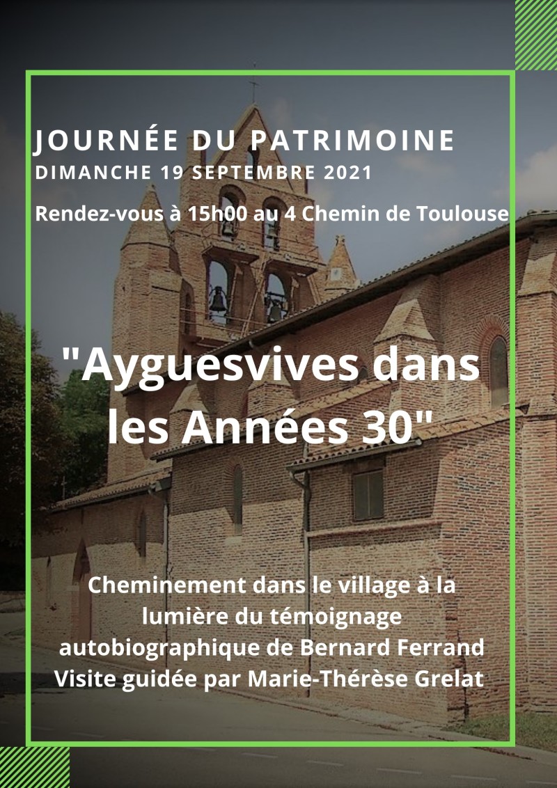 "Ayguesvives dans les Années 30" Journées du Patrimoine 2021