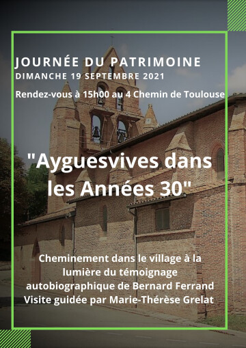 "Ayguesvives dans les Années 30" Journées du Patrimoine 2021