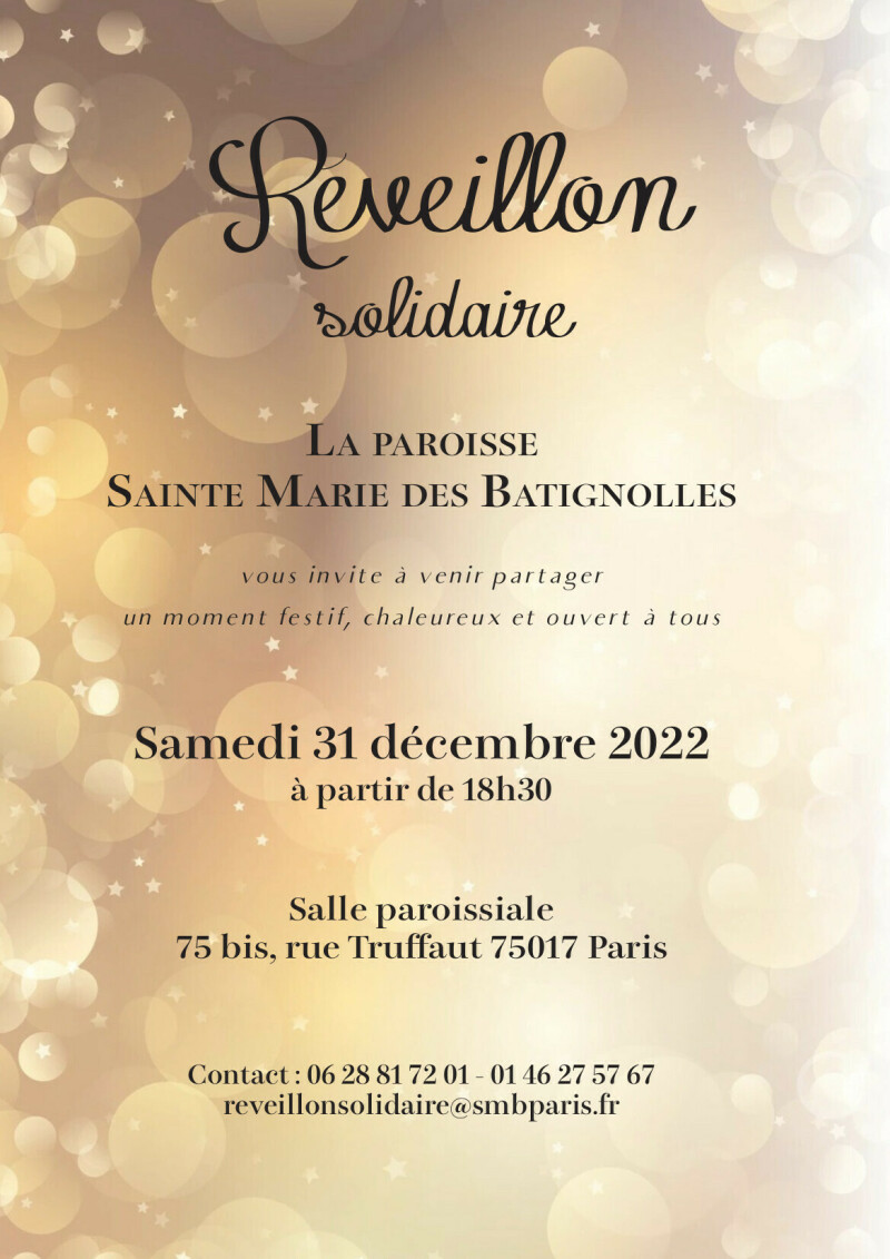 31 décembre Réveillon Solidaire