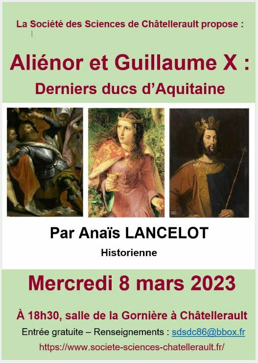 Aliénor et Guillaume X : derniers ducs d'Aquitaine, conférence d'Anaïs Lancelot