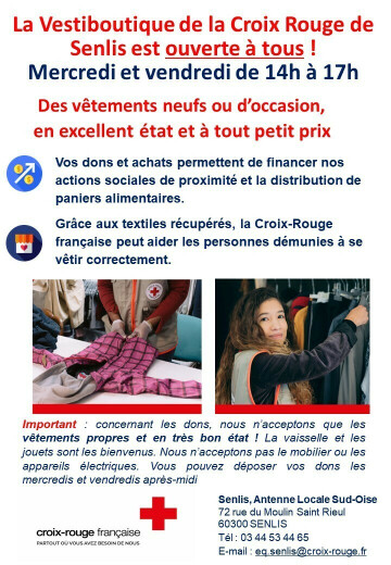 La boutique solidaire de la Croix Rouge de Senlis est ouverte à tous !
