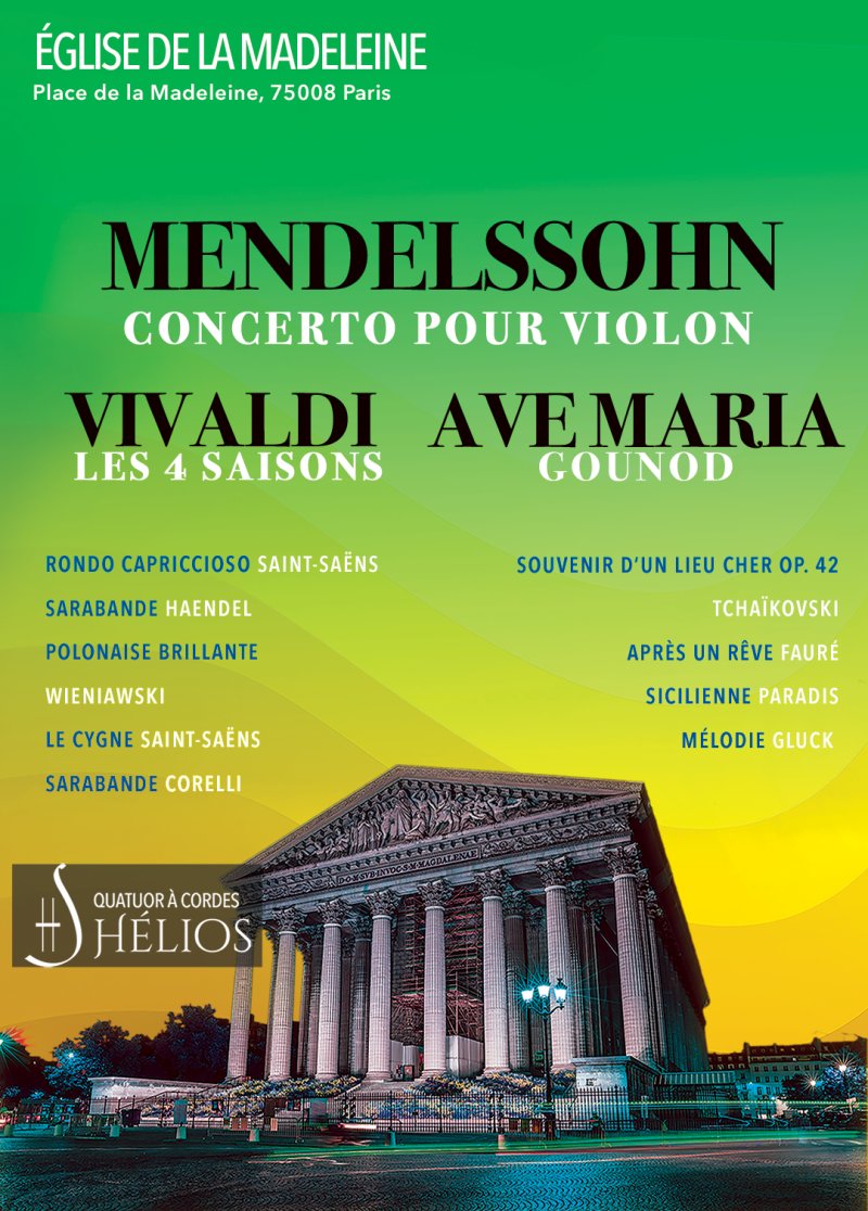 Les 4 Saisons de Vivaldi, Ave Maria, Concerto de Mendelssohn