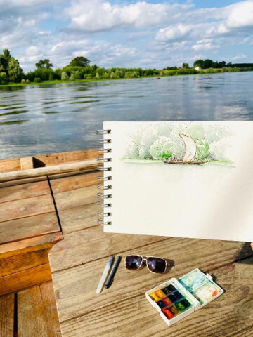 Aquarelles et collages en bords de Loire  – Anne Bronner