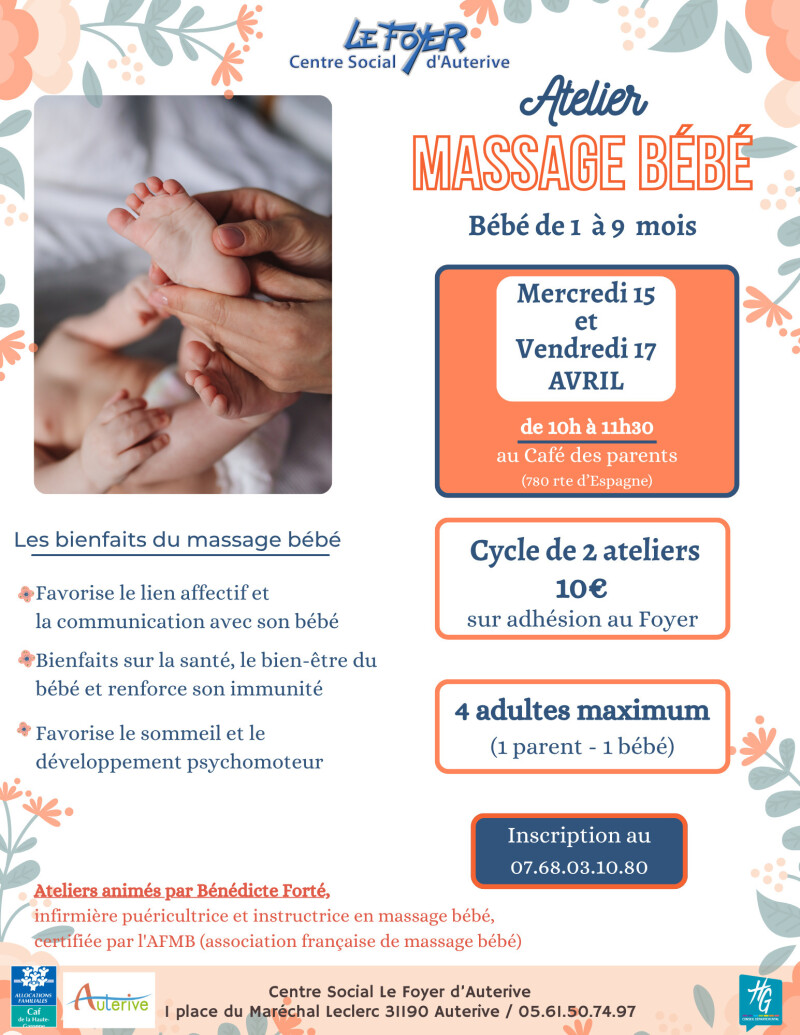 Atelier Massage bébé / Centre Social le Foyer d'Auterive
