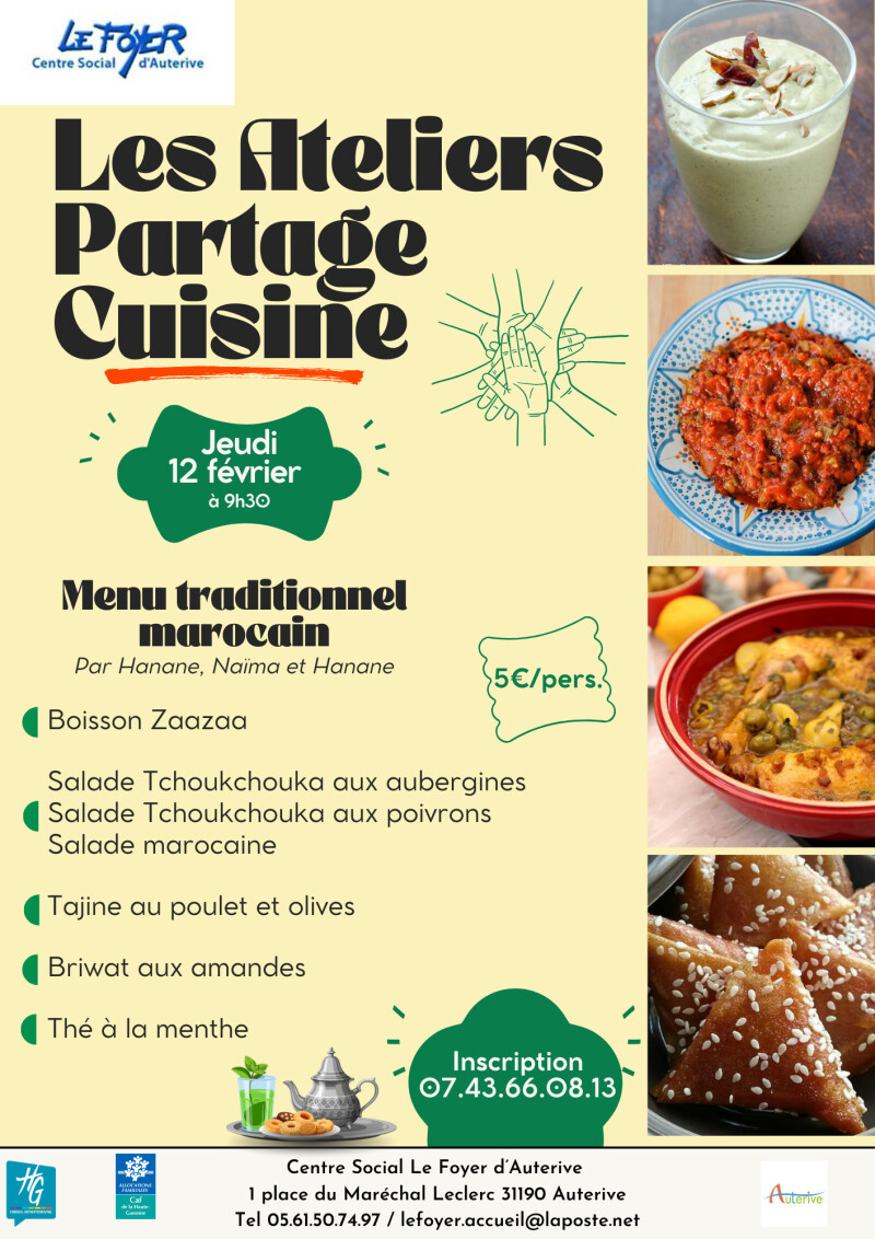 Atelier Partage Cuisine / Centre Social le Foyer d'Auterive