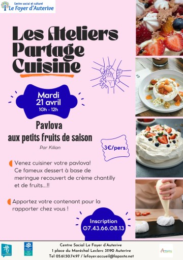 Atelier Partage Cuisine / Centre Social le Foyer d'Auterive