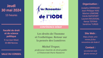 Les Rencontres de l'IODE - Les droits de l’homme et l’esthétique. Retour sur la pensée des Lumières
