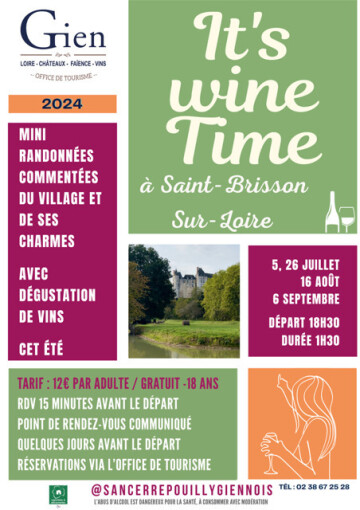 « It’s Wine Time » de l'été balade-dégustation des vins de l'appellation AOC Coteaux du Giennois à Saint-Brisson-sur-Loire près de Gien en 2024