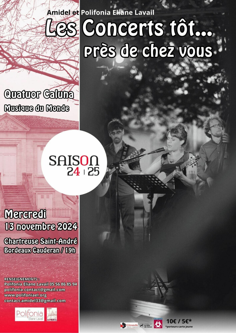 Concert tôt... Quatuor Caluna