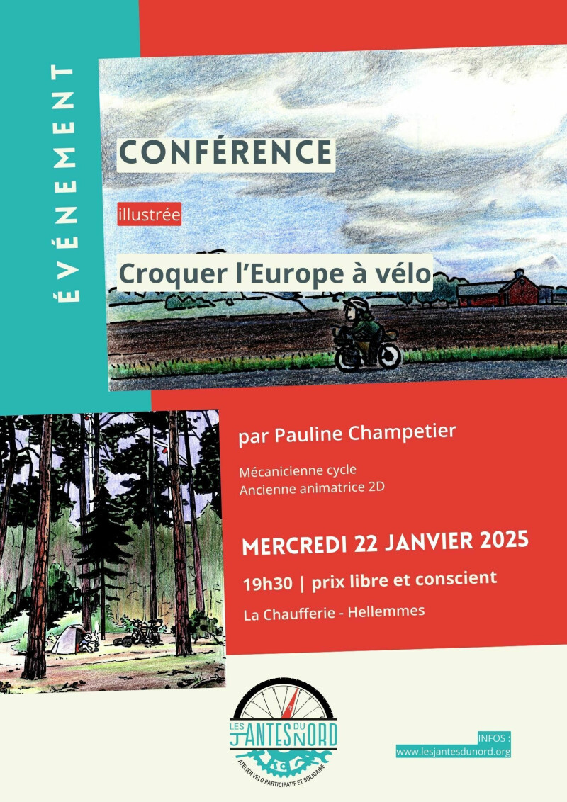 Conférence illustrée - Croquer l'Europe à vélo