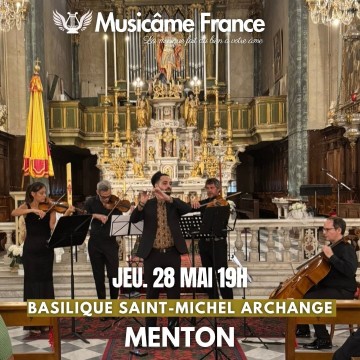 Concert à Menton : Rossini, Telemann, Taffanel, Tchaïkovsky, Bizet, Aznavour, Wieniawski, Poulenc, Ibert, Piazzolla, Vivaldi