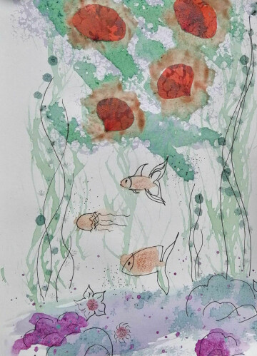 Atelier encres végétales et marque-page