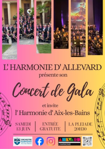 Concert de gala de l'Harmonie d'Allevard-les-Bains, avec en invité l'Harmonie d'Aix-les-Bains