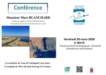 Conférence « La maîtrise de l’eau de l’Antiquité à nos jours : l’exemple en Égypte du Nil et du haut-barrage d’Assouan »