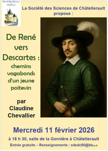 De René vers Descartes : chemins vagabonds d'un jeune poitevin, conférence de Claudine Chevallier