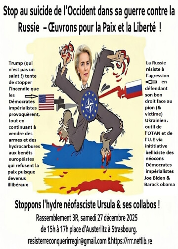 Stop au suicide de l’Occident dans sa guerre contre la Russie – Œuvrons pour la Paix et la Liberté !
