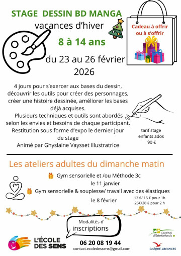 Stage dessin BD et manga pour enfants ados et adultes