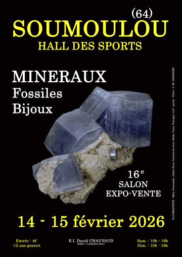 16e SALON MINERAUX FOSSILES BIJOUX de SOUMOULOU (Pyrénées-Atlantiques)