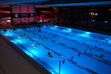 Aqua triathlon à la piscine Tissot