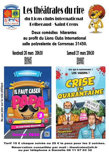 Les Théâtrales du Rire du Lions Club Belberaud-Saint-Orens à Corronsac