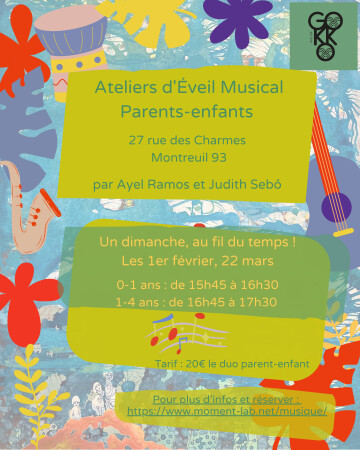 Eveil musical parents-enfants pour les tous petits (0-5 ans) à l'atelier Gokko