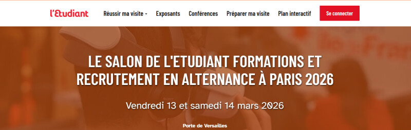 Salon de l'Étudiant Formations et Recrutement en alternance à Paris 2026