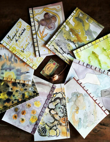 Découverte encres végétales et création carnet relié