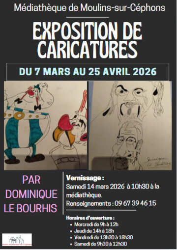 Exposition des caricatures de Dominique Le Bourhis