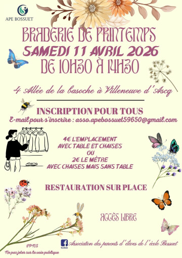 Braderie de printemps à l'école Bossuet