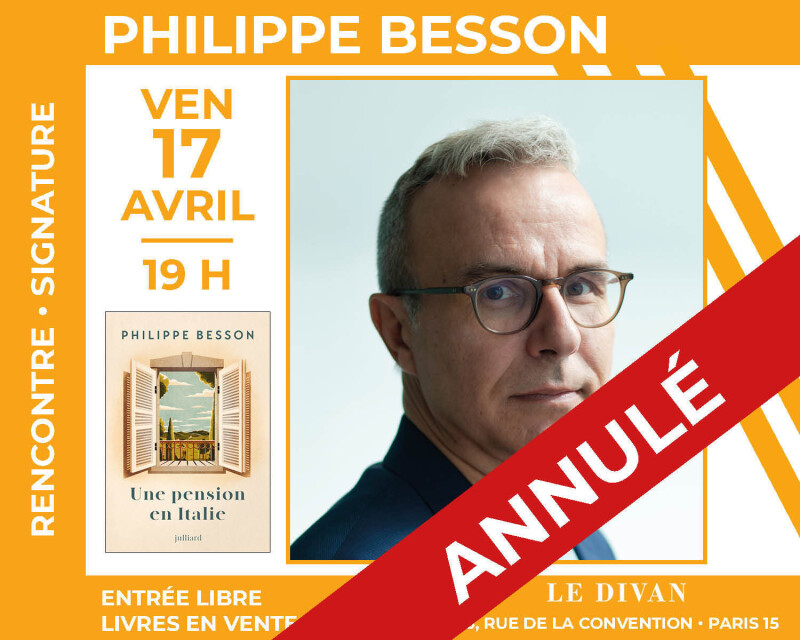 Annulé : Philippe Besson présente « Une pension en Italie »