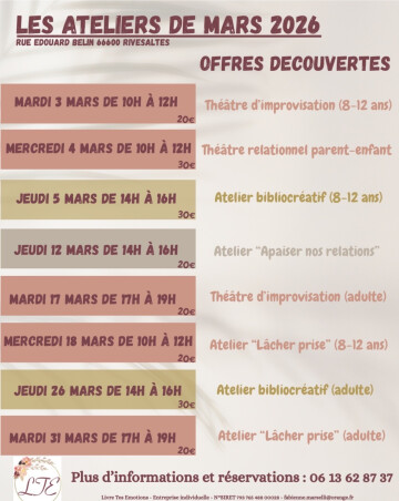 Ateliers d'expression créative et de libération émotionnelle