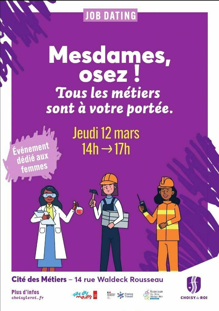 Forum Emploi au Féminin, le 12 mars de 14h00 à 17h00 à la Cité des métiers du Val-de-Marne