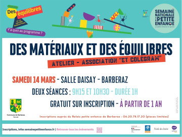 "Des matériaux et des équilibres" avec l'association "Et Colégram"