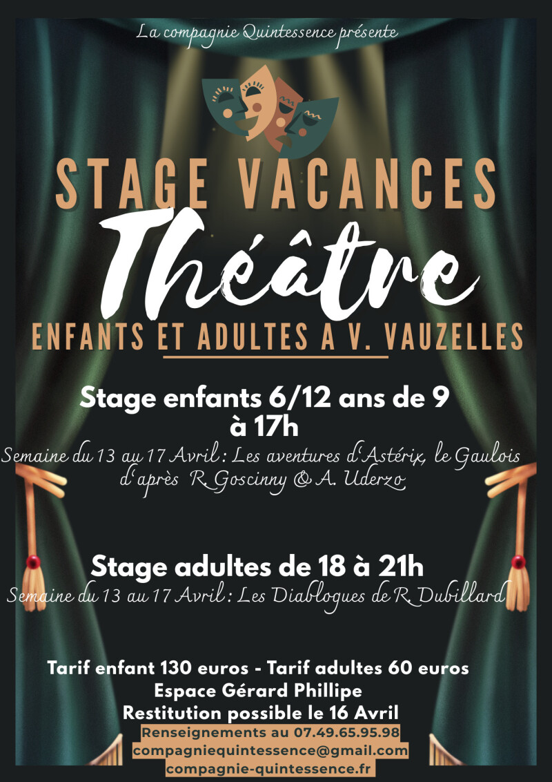 Stage de théâtre pour adultes
